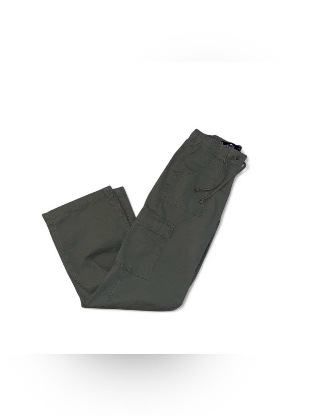 Hollister Co. adjustable baggy cargo pants in olive green, size XXS short.